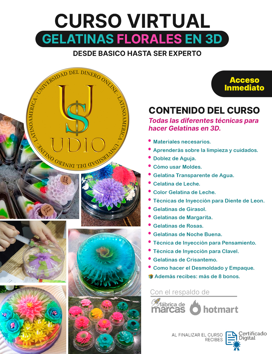 Técnicas para hacer bonitas gelatinas florales en 3d
